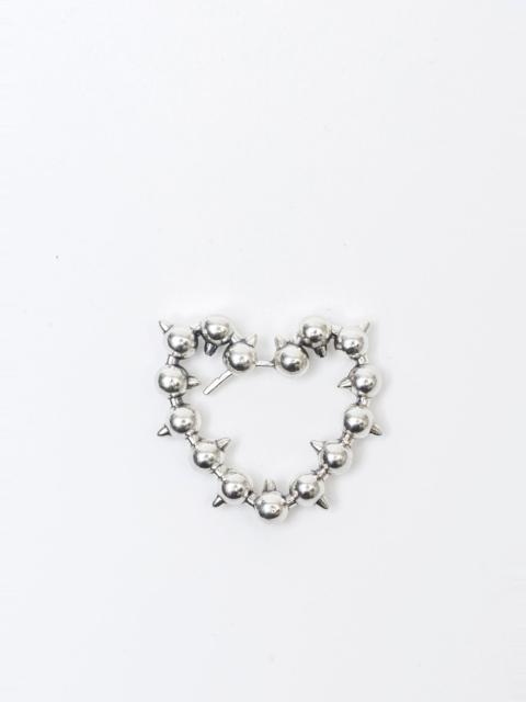 KUSIKOHC SILVER THORN HEART EARRING