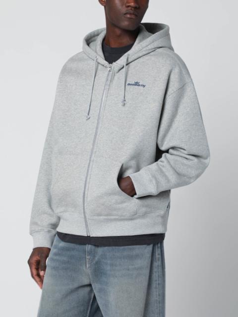 AWAKE NY Grey hooded sweatshirt with logo print