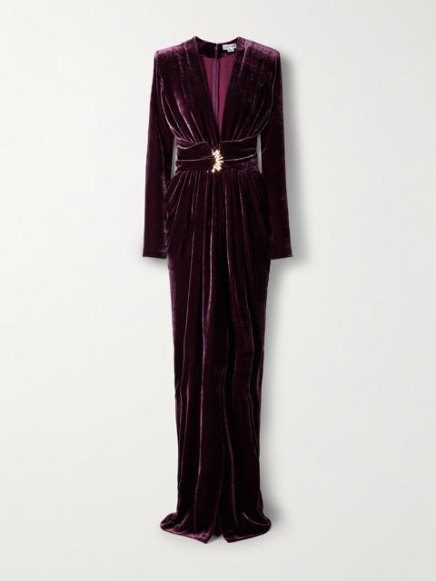 ZUHAIR MURAD Embellished Velvet Gown