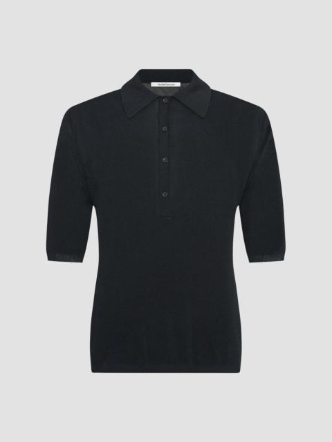 Another Tomorrow Women's Pique Polo - Black