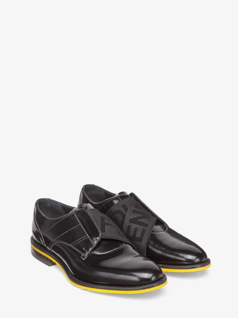 FENDI Black leather slip-ons