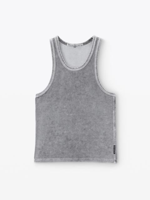 Alexander Wang crew neck tank top in velour