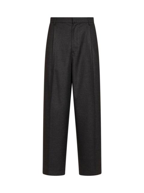 DARKPARK Grey Davide wide-leg houndstooth trousers