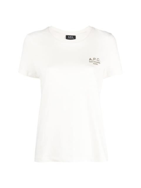 logo-embroidered cotton T-shirt