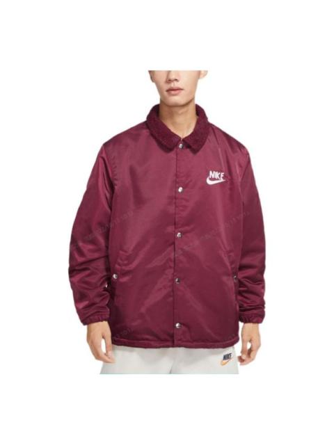 Nike Lined winterized coach jacket 'Maroon' DQ4192-638