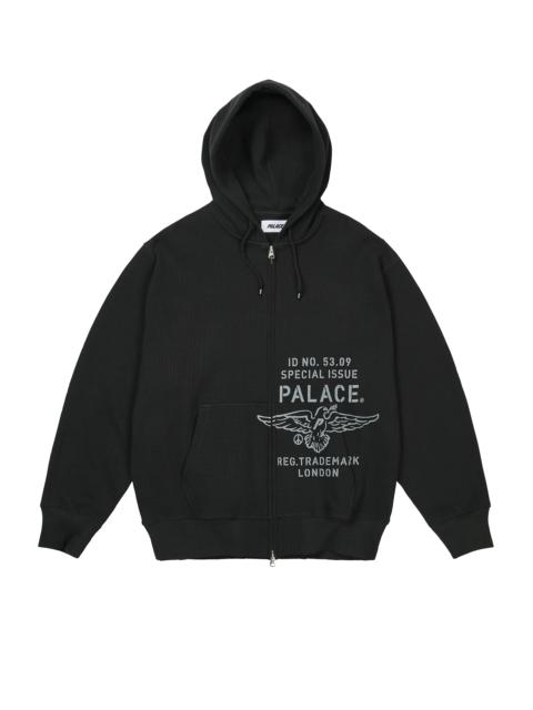 PALACE DOVE STAMP WAFFLE ZIP HOOD BLACK