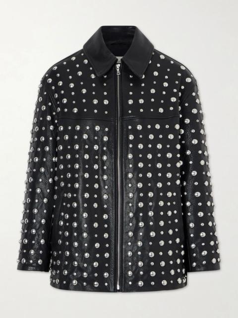NOUR HAMMOUR Studded leather jacket Black
