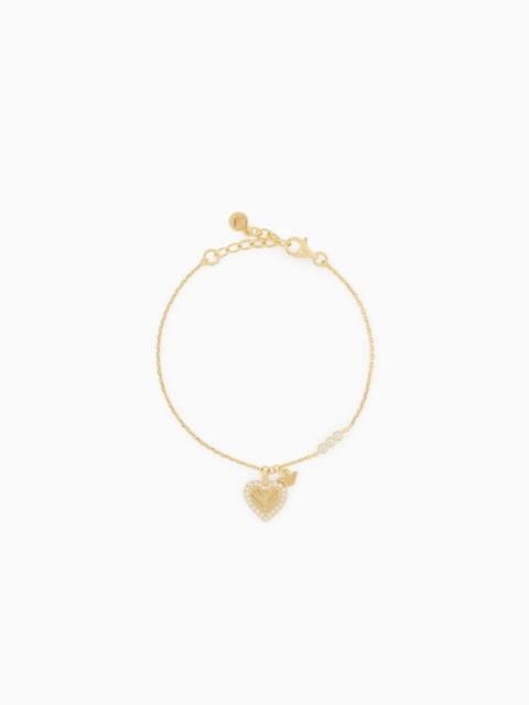 EMPORIO ARMANI GOLD-TONE STERLING SILVER STATION BRACELET