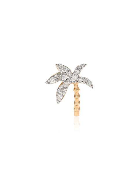 Yvonne Léon 18K Gold Diamond Single Earring white