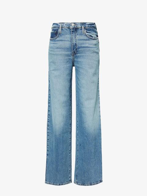 Le Jane wide-leg mid-rise stretch-cotton jeans
