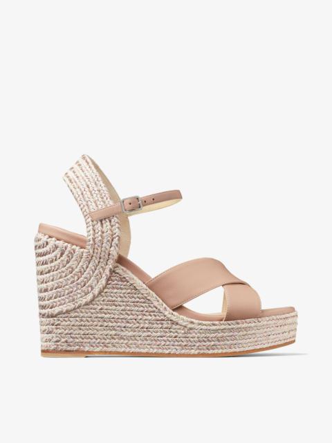 Dellena 100
Ballet Pink Nappa Leather Wedges with Metallic Rope Trim