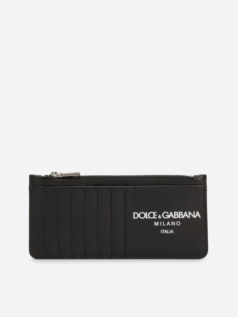 Dolce & Gabbana Vertical calfskin card holder with logo