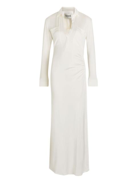 TOVE pockets-chest collared maxi dress