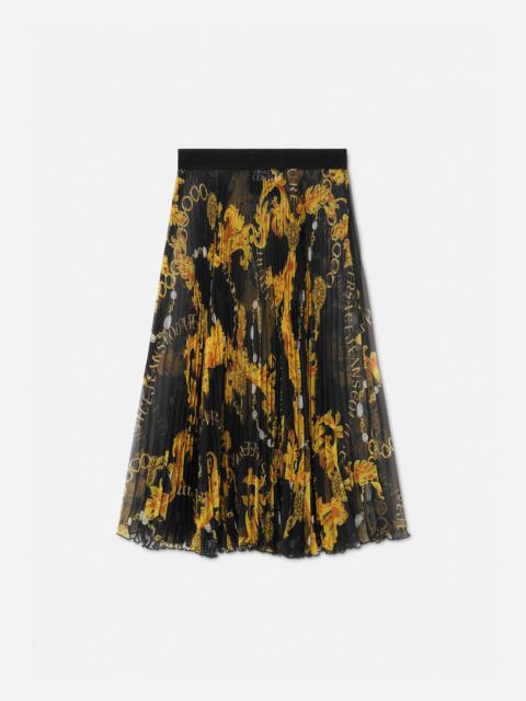 VERSACE JEANS COUTURE Chain Couture Pleated Midi Skirt