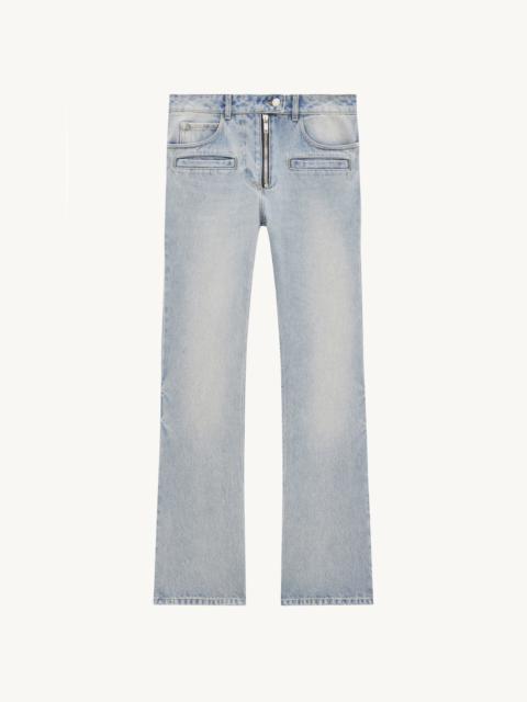 courrèges DIRTY BLUE DENIM ZIPPED PANTS