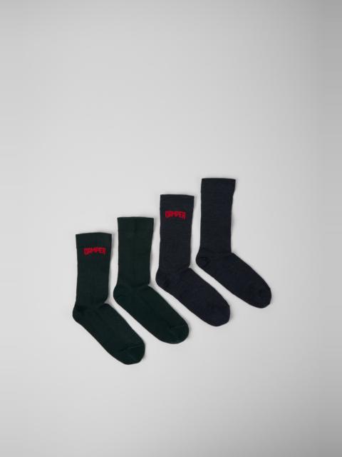 CAMPER SOX Gray and blue Merino wool socks