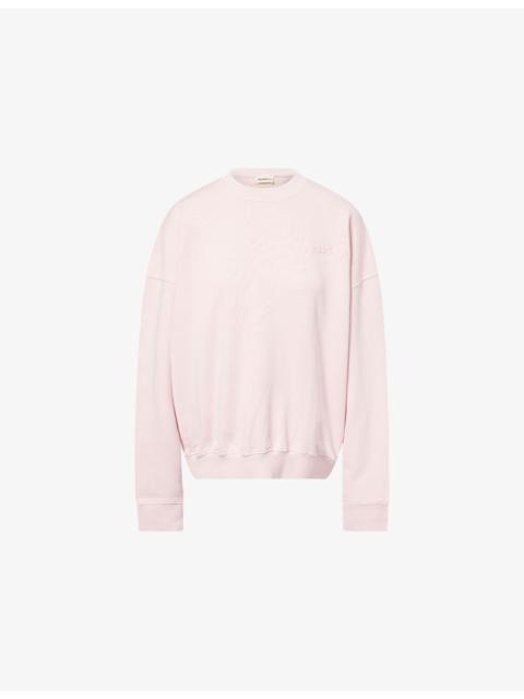ADANOLA Varsity Applique Washed Cotton Sweatshirt