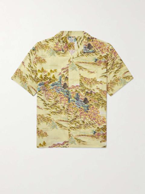 Convertible-Collar Printed Woven Shirt