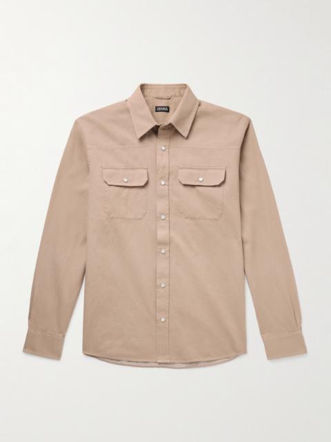 ZEGNA Slim-Fit Cotton and Linen-Blend Shirt
