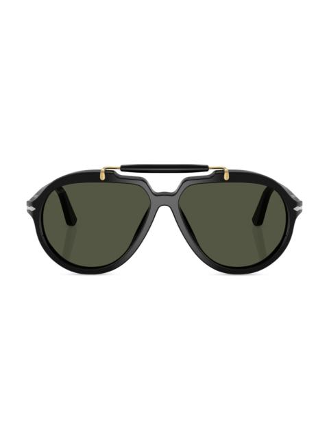 Persol Men's 57MM Square Sunglasses - Black
