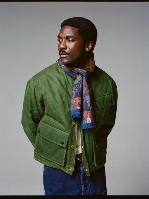 Drake's Light Green Waxed Cotton Wader Jacket