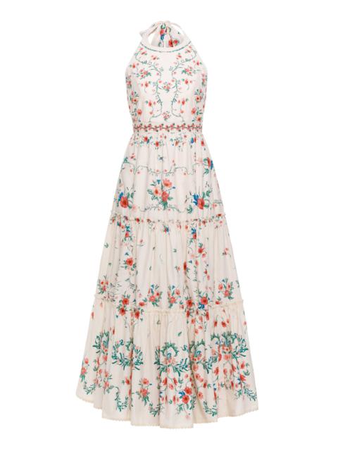 Consuelo Embroidered Cotton Midi Dress floral