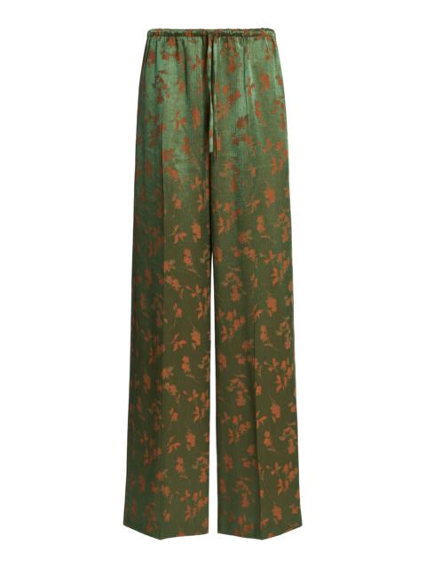 Dries Van Noten Puvis Floral Jacquard Wide-Leg Pants
