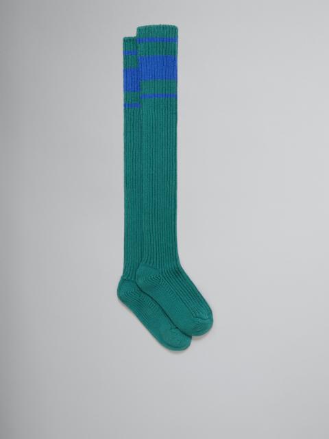 Marni GREEN COTTON KNEE-LENGTH SOCKS