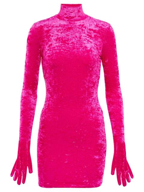 VETEMENTS gloved velvet minidress