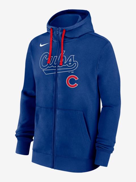 Nike Chicago Cubs Knockout Script Men's Nike MLB Full-Zip Hoodie