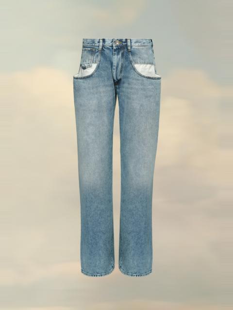 Straight jeans with contrasted pockets