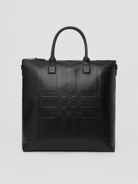 Burberry Embossed Check Leather Tote