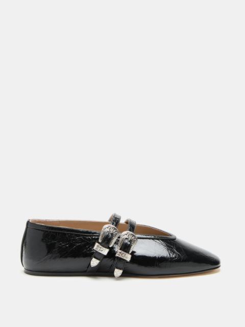 LE MONDE BÉRYL Ballet Claudia Slipper / Black Naplack Leather
