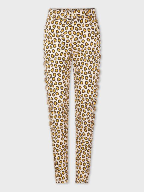 Paco Rabanne LEOPARD PRINTED FITTED PANTS
