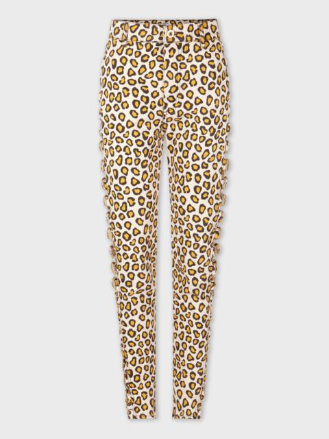 rabanne LEOPARD PRINTED FITTED PANTS