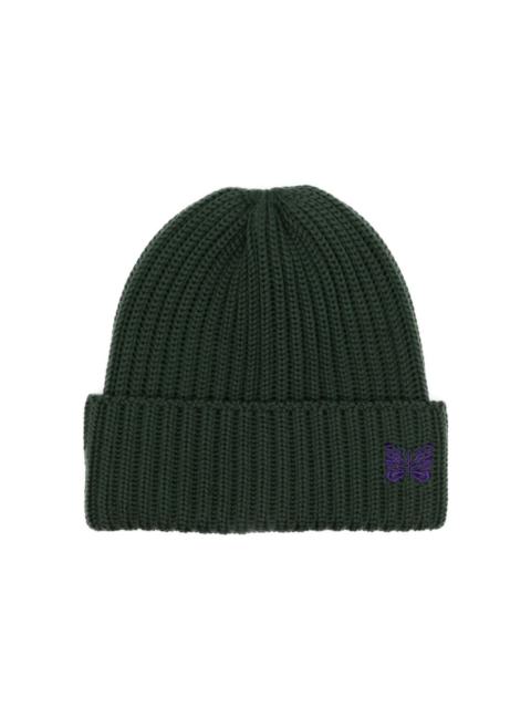 logo-embroidered wool beanie