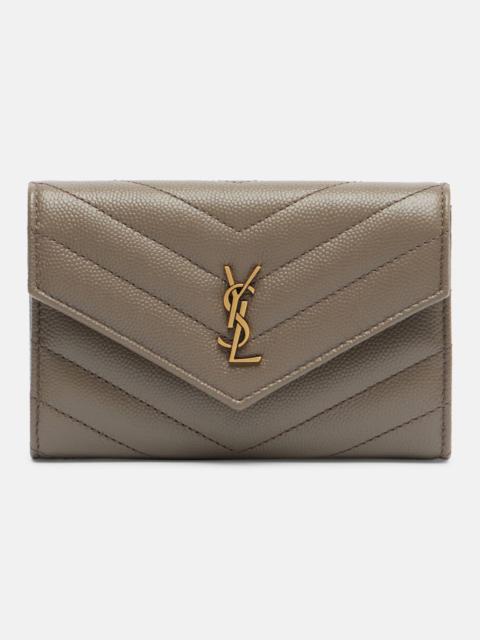 SAINT LAURENT Cassandre leather card holder