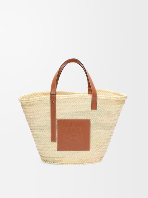 Loewe Large Basket bag in palm leaf and calfskin