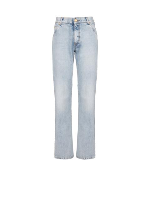 Cotton wide-leg jeans