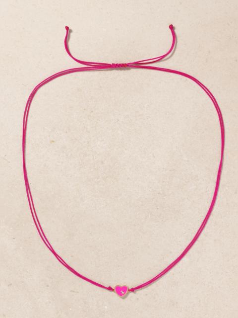 Yvonne Léon 9-karat Gold, Cord, Enamel And Diamond Necklace