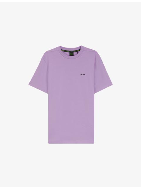 BOSS Brand-Print Regular-Fit Stretch-Cotton T-Shirt