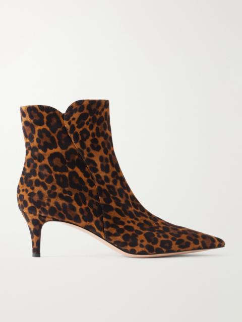 Gianvito Rossi Levy 55 Leopard-print Suede Ankle Boots