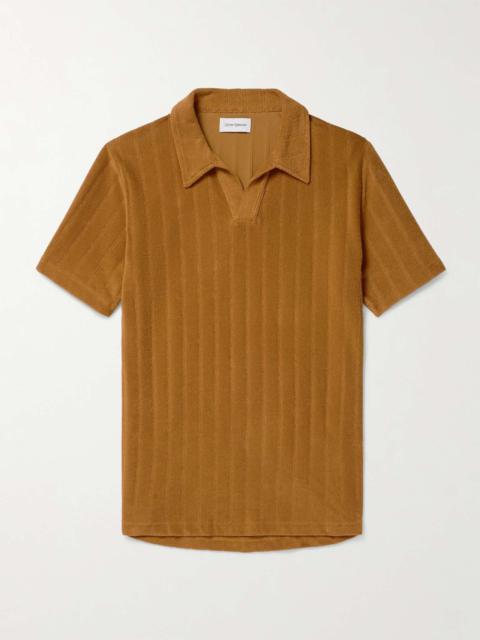 Austell Striped Cotton-Blend Terry Polo Shirt