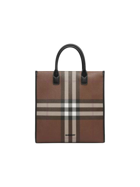 Burberry Burberry Exaggerated Check Slim Vertical Denny Tote Dark Birch Brown/Black