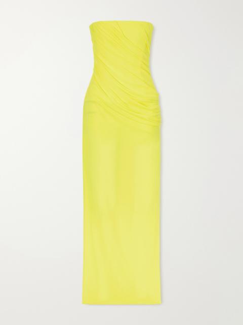 ALEX PERRY Draped Mesh Midi Dress