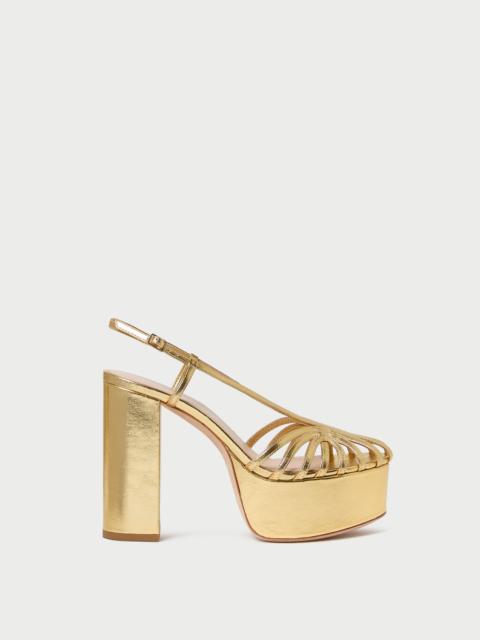 LOEFFLER RANDALL Isabella Gold Leather Platform Sandal