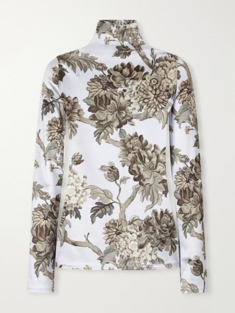 Acne Studios Edenise printed stretch-jersey turtleneck top Turquoise