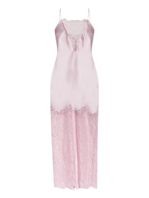 LoveShackFancy lace-trimmed satin dress