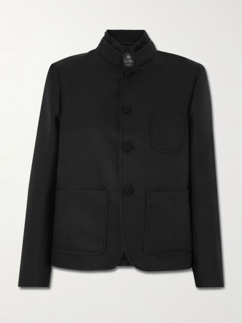 Loro Piana Spagna bead-embellished wool and silk-blend jacket Black