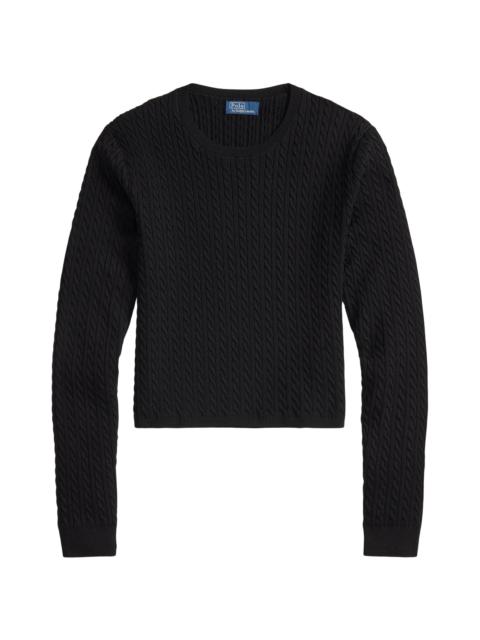 Polo Ralph Lauren Women's Cable-Knit Crewneck Sweater - Polo Black